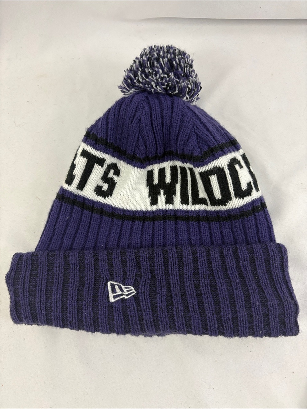 Kansas State Wildcats Pom Beanie Hat One Size Fits All KSU New Era - Picture 3 of 5